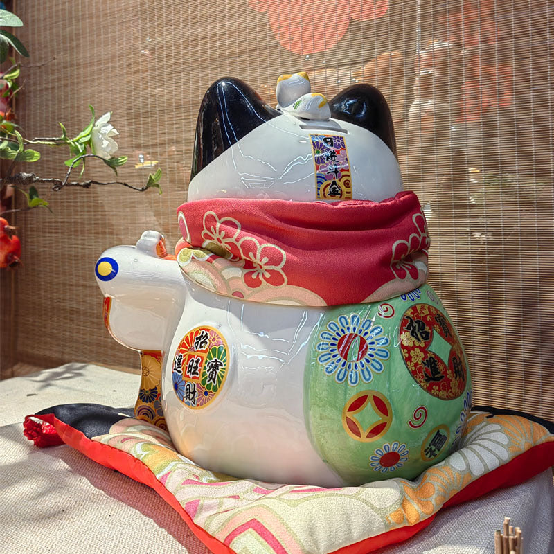 LM-444029 Le Miao Fortune Cat w Daruma (XL)