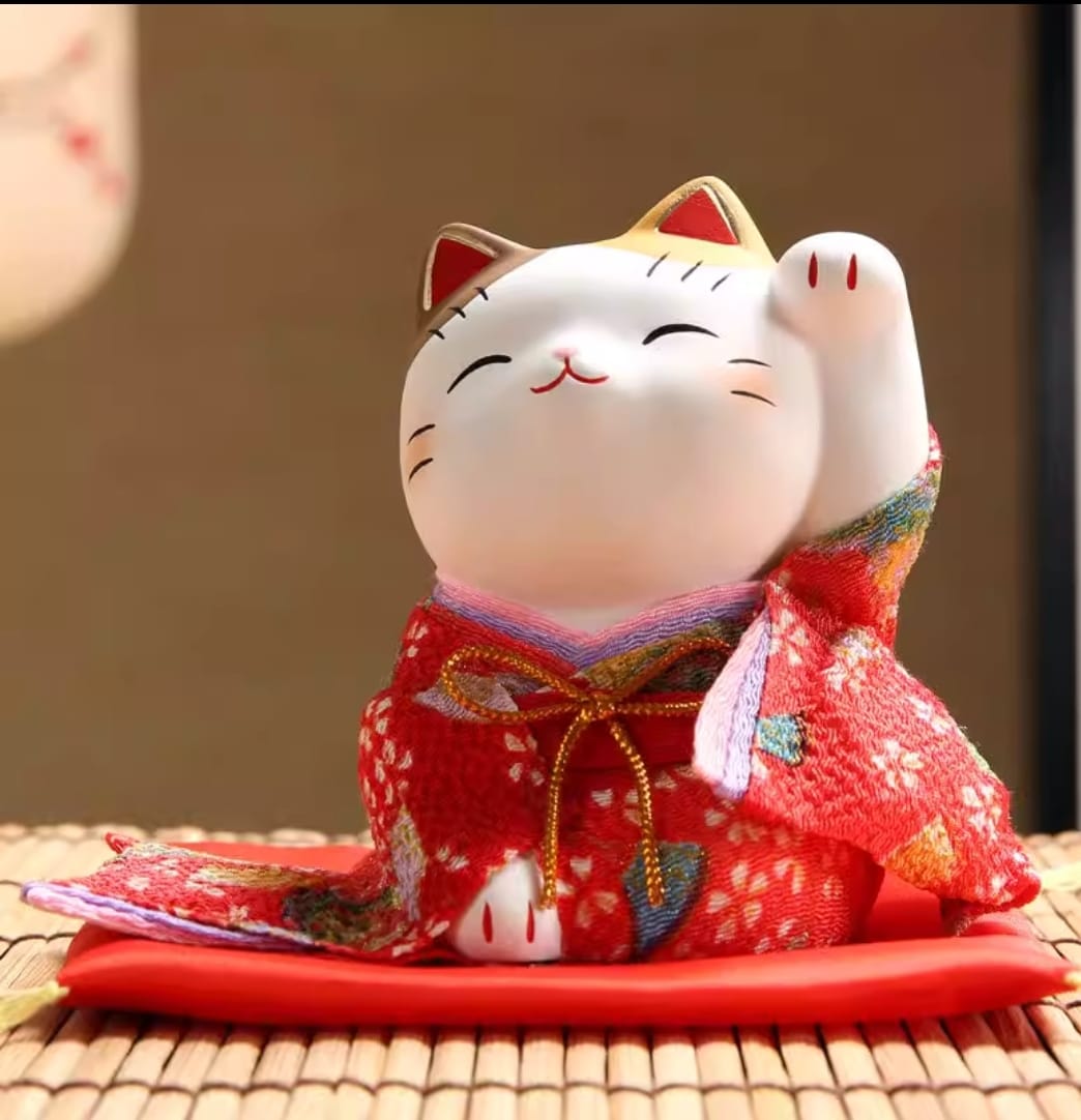 YS-011507/YS-031507 Yakushigama Sitting Kimono Fortune Cat (S) (M)