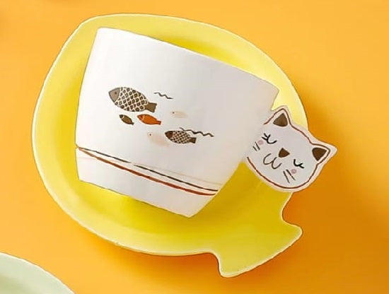 LM-490301 Le Miao Fortune Cat Cup w Saucer (S)