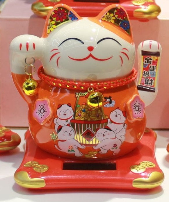 OAA-1030601 Solar-powered Waving Fortune Cat (S)