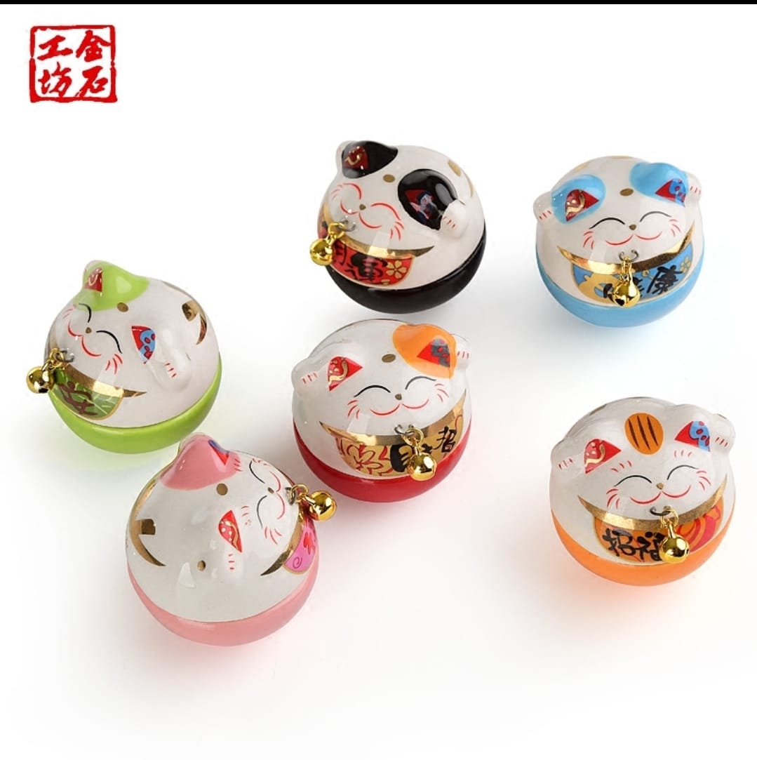 S-4905041 Jing Shi Gong Fang Mini Bu Dao Weng Fortune Cat (S)