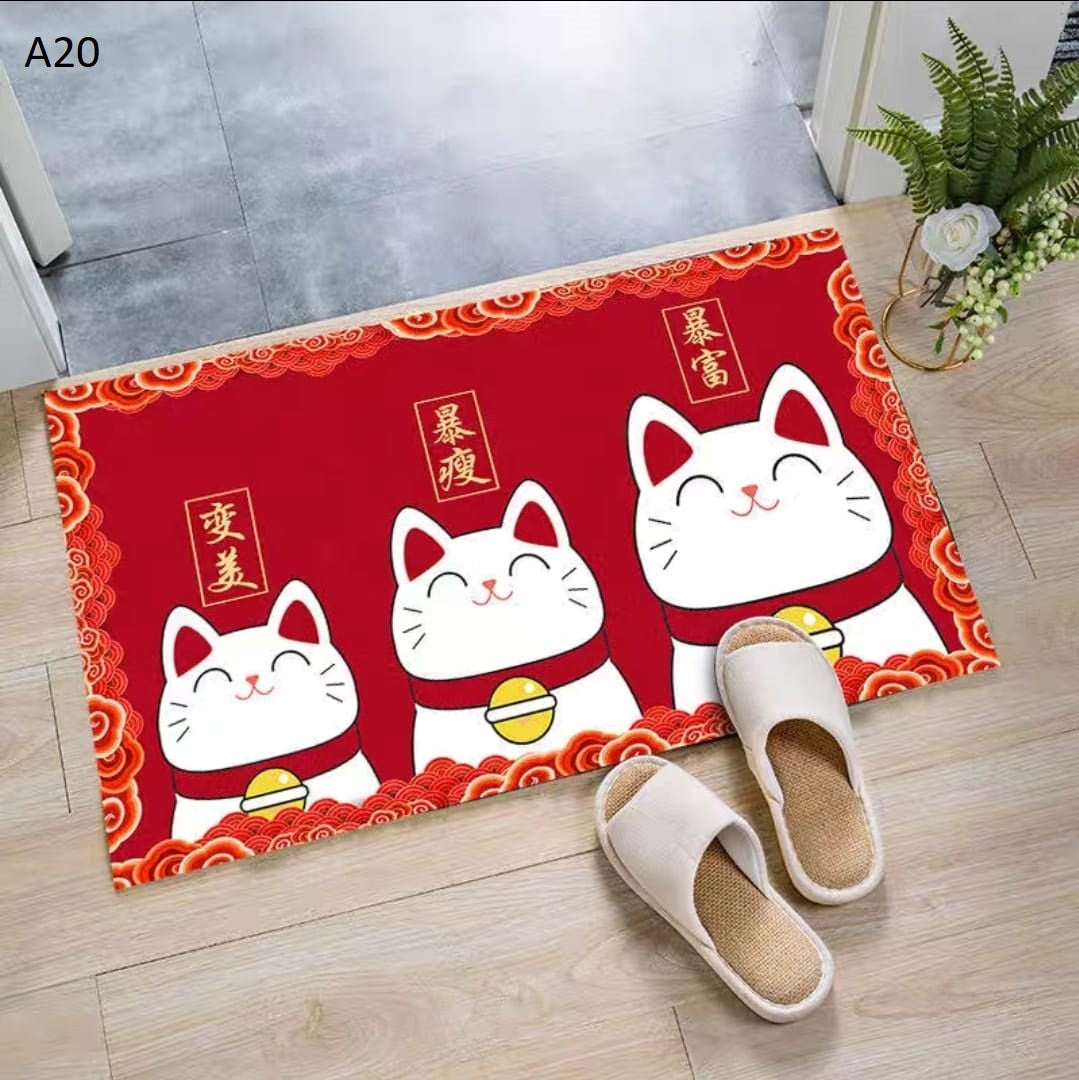 MAT-01-21 Fortune Cat Floor Mat (21 Designs Availble)