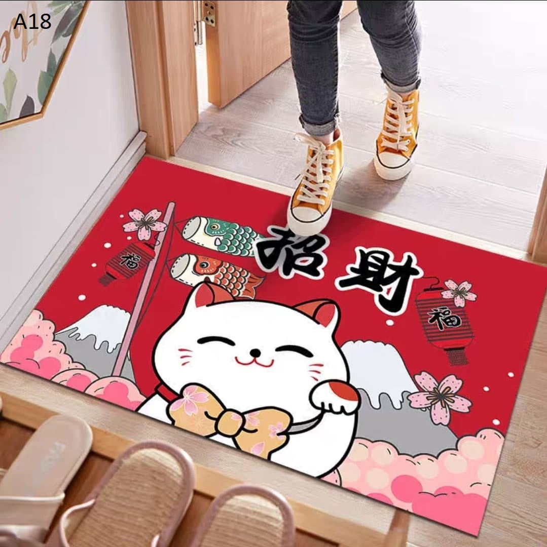 MAT-01-21 Fortune Cat Floor Mat (21 Designs Availble)