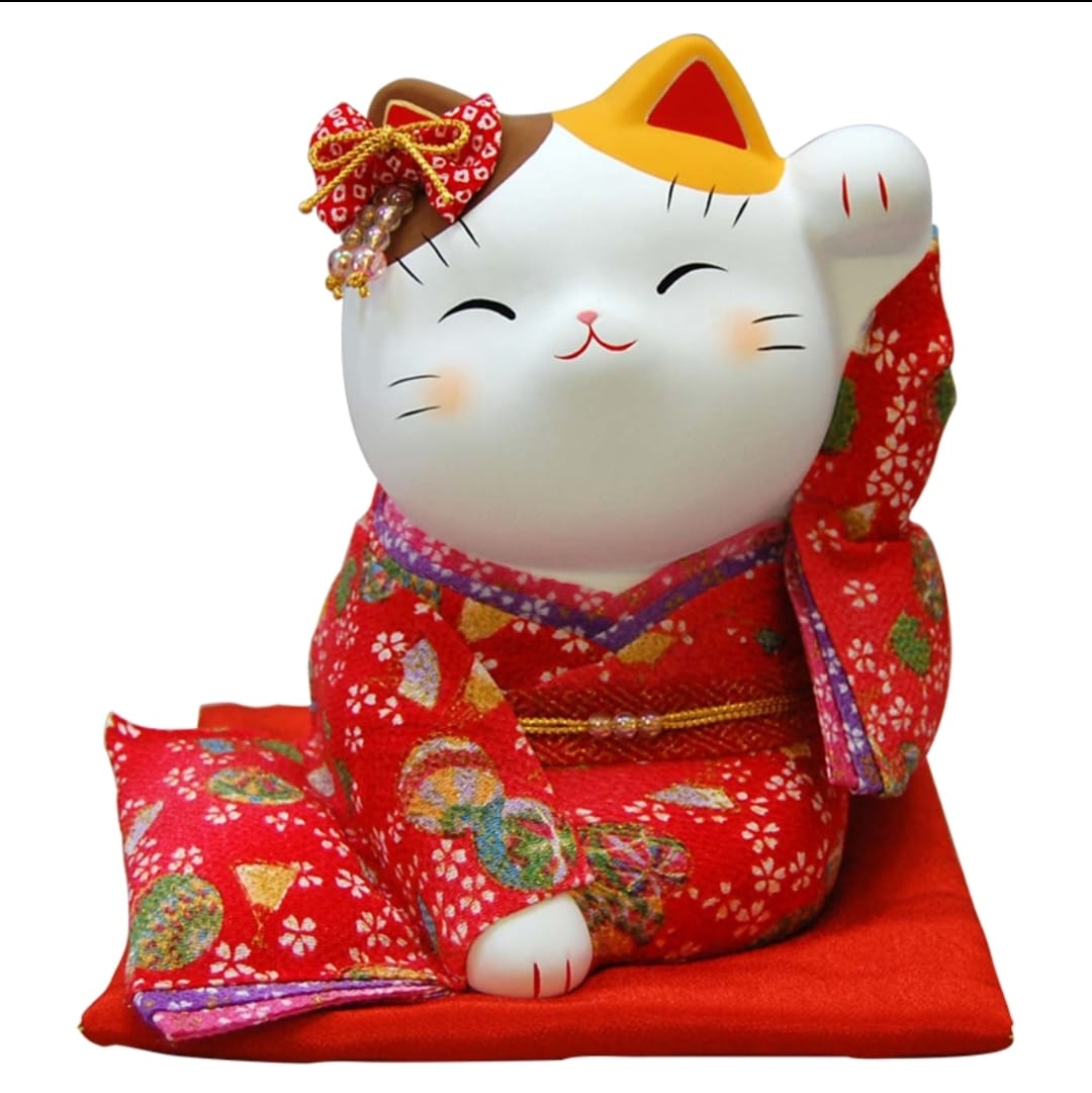 YS-08/09/18 Yakushigama Kimono Fortune Cat (L)